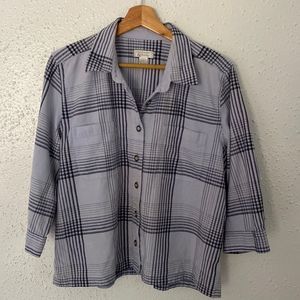 CHRISTOPHER & BANKS |  100% cotton | top | blouse | 3/4 sleeves | large